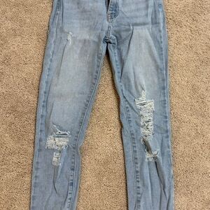 Just USA Light Blue Distressed Skinny Jeans